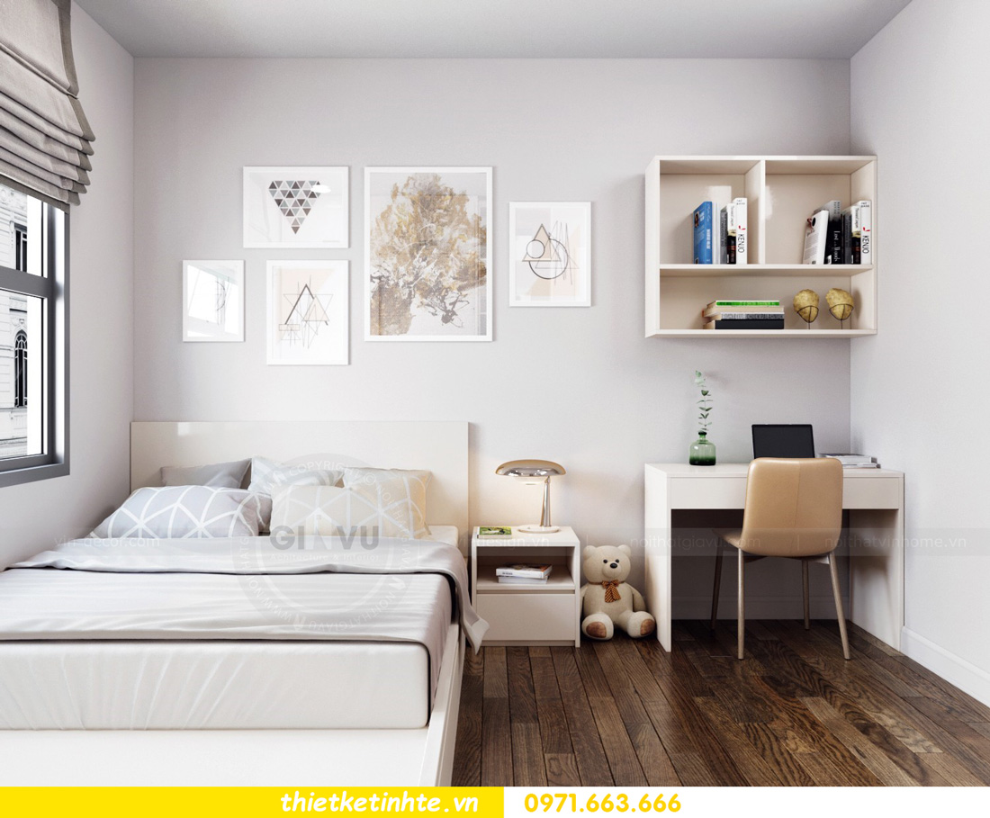 thiết kế nội thất chung cư Vinhomes Smart City nhẹ nhàng, hiện đại 09