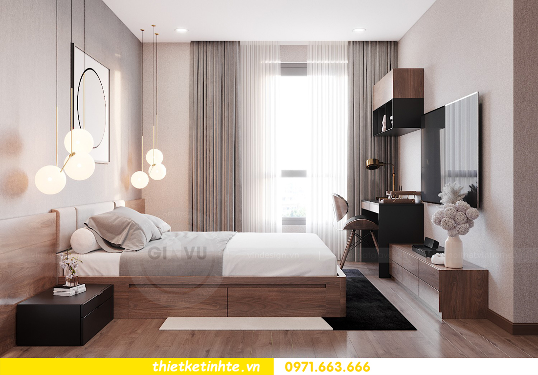 Thiết kế nội thất chung cư Smart City căn hộ 3 ngủ hiện đại 14