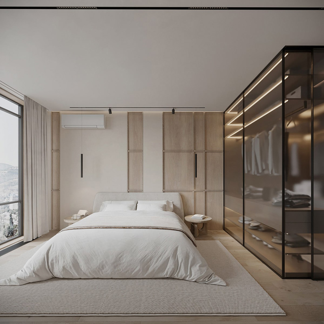 mẫu thiết kế nội thất phòng ngủ chung cư đơn giản 02