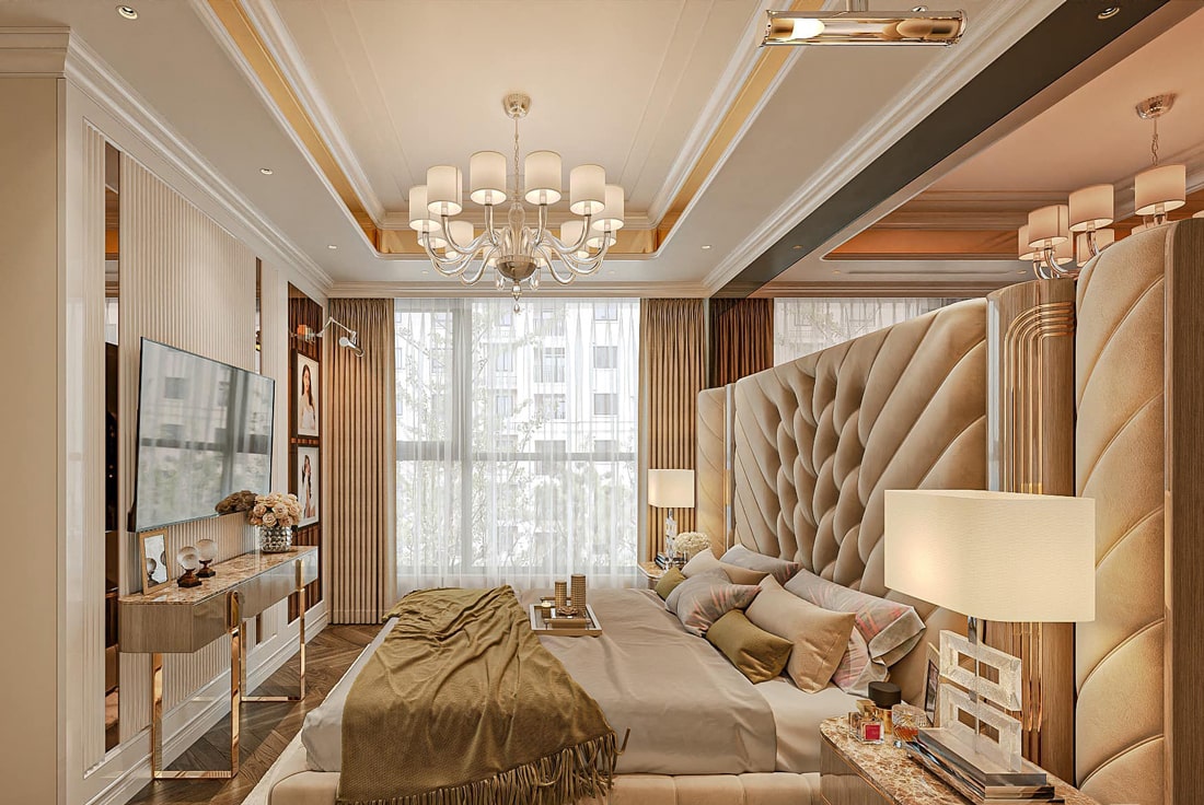 thiết kế nội thất phòng ngủ Luxury
