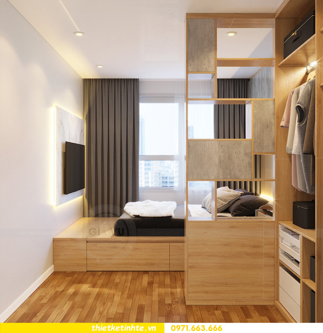 99 mẫu thiết kế nội thất phòng ngủ hiện đại cho chung cư 70