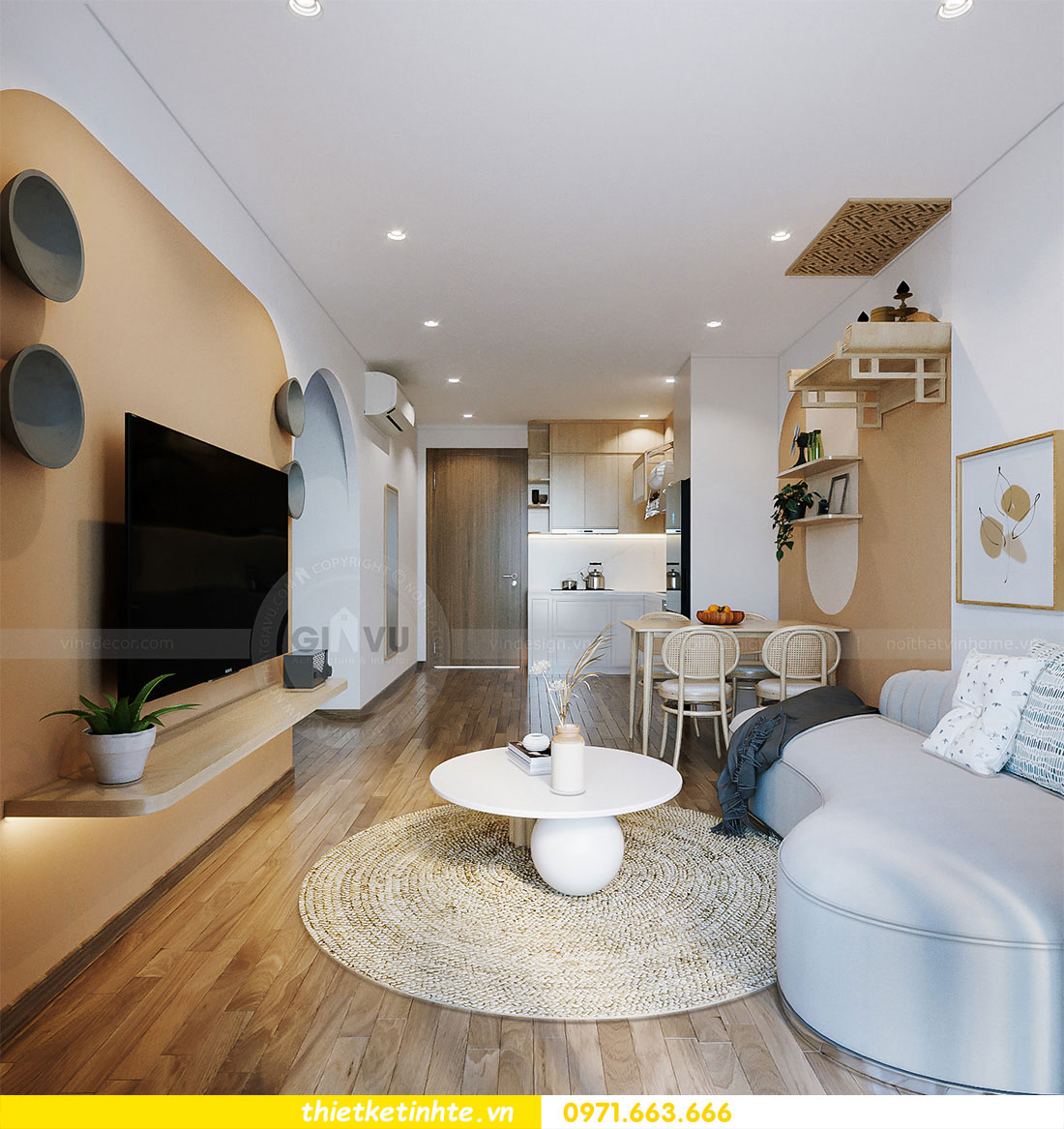 thiết kế nội thất chung cư 55m2 theo phong cách Scandinavian 5