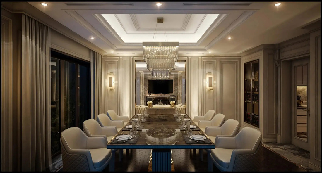 thiết kế nội thất phòng ăn Luxury