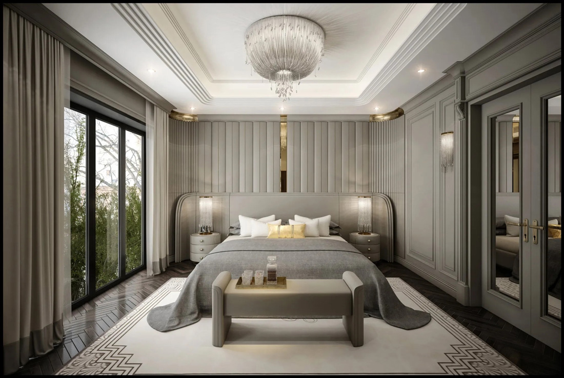 thiết kế nội thất phòng ngủ phong cách luxury