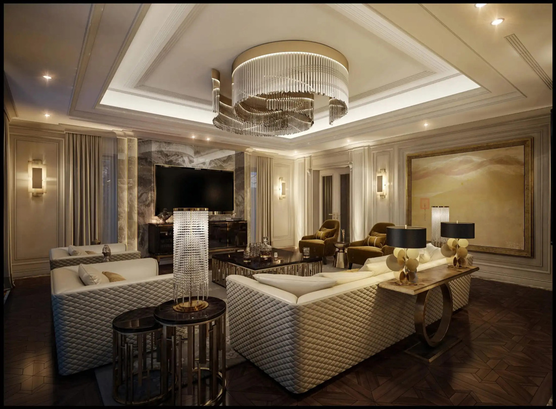 thiết kế nội thất vilas phong cách Luxury
