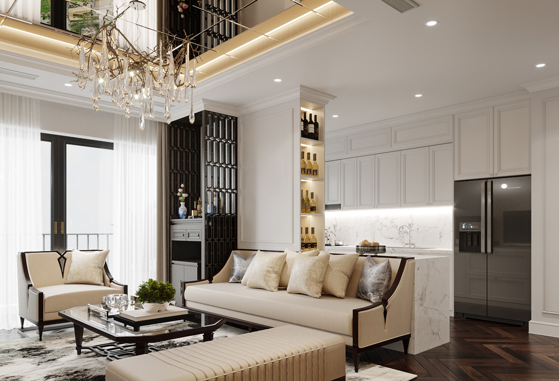 Thiết kế nội thất chung cư phong cách Luxury căn 110m2