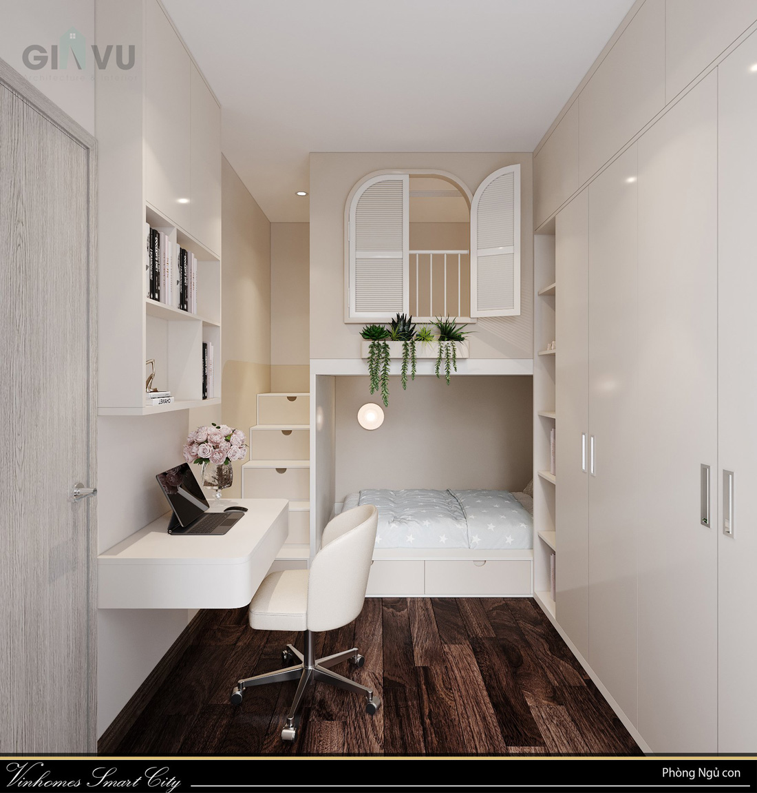 thiết kế nội thất căn hộ Masteri smart City căn hộ 65m2 10