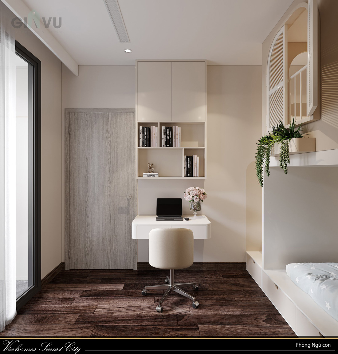 thiết kế nội thất căn hộ Masteri smart City căn hộ 65m2 11