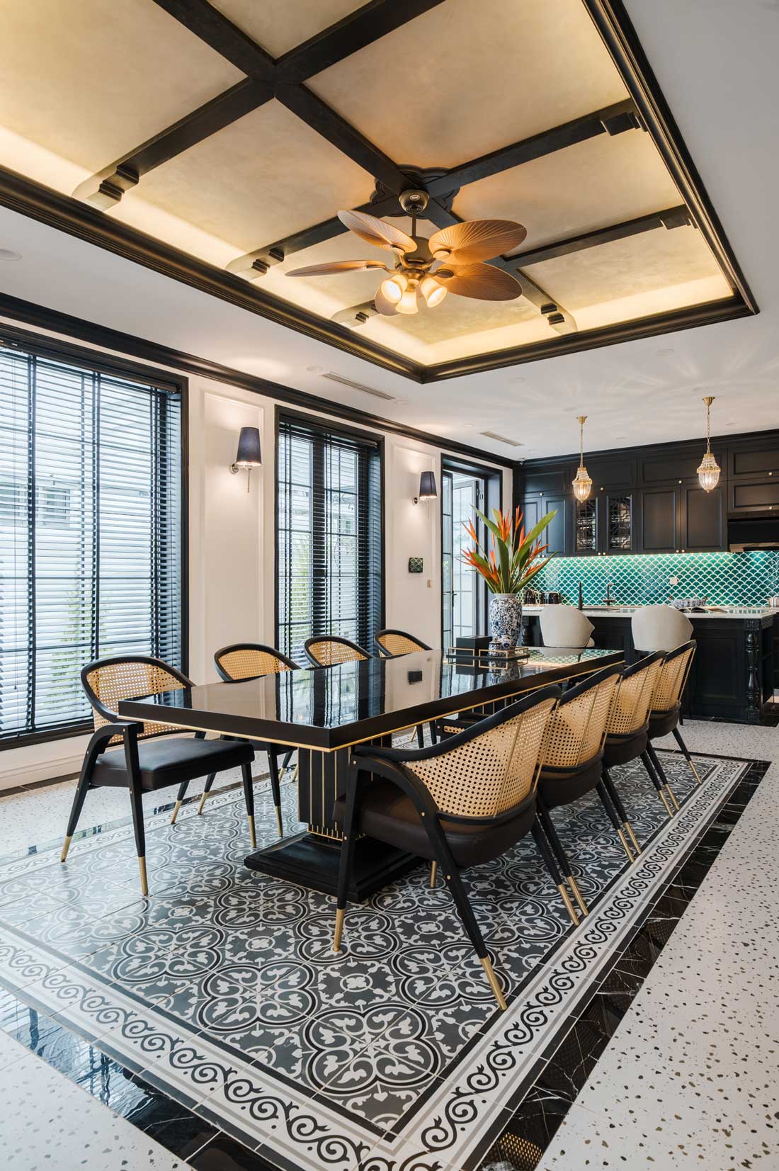 thi công nội thất biệt thự phong cách Indochine - chị Hòa 12