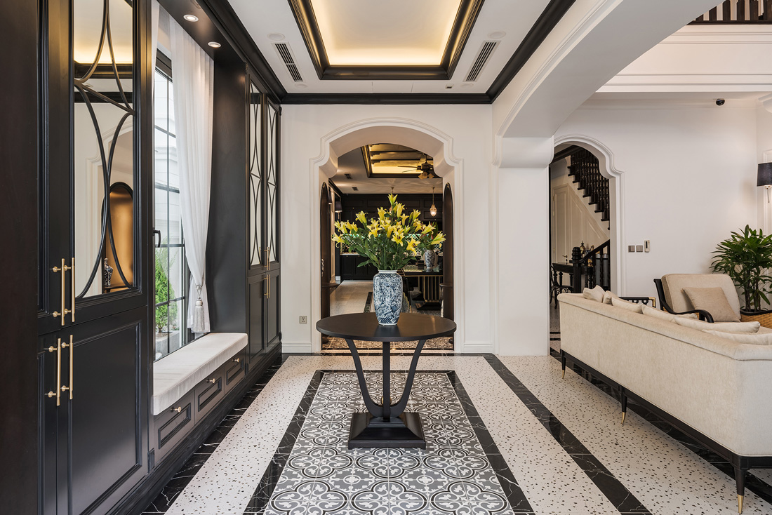 thi công nội thất biệt thự phong cách Indochine - chị Hòa 4