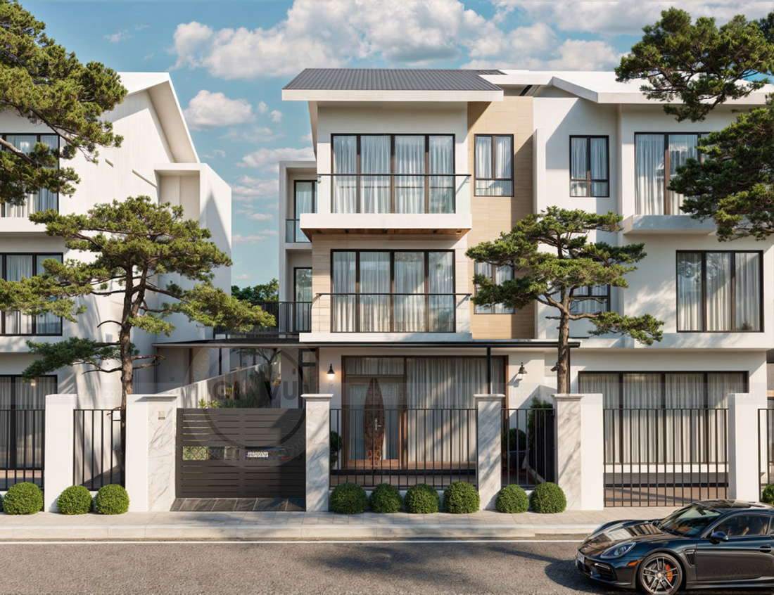 thiết kế biệt thự song lập An Vượng Villa Dương Nội 1
