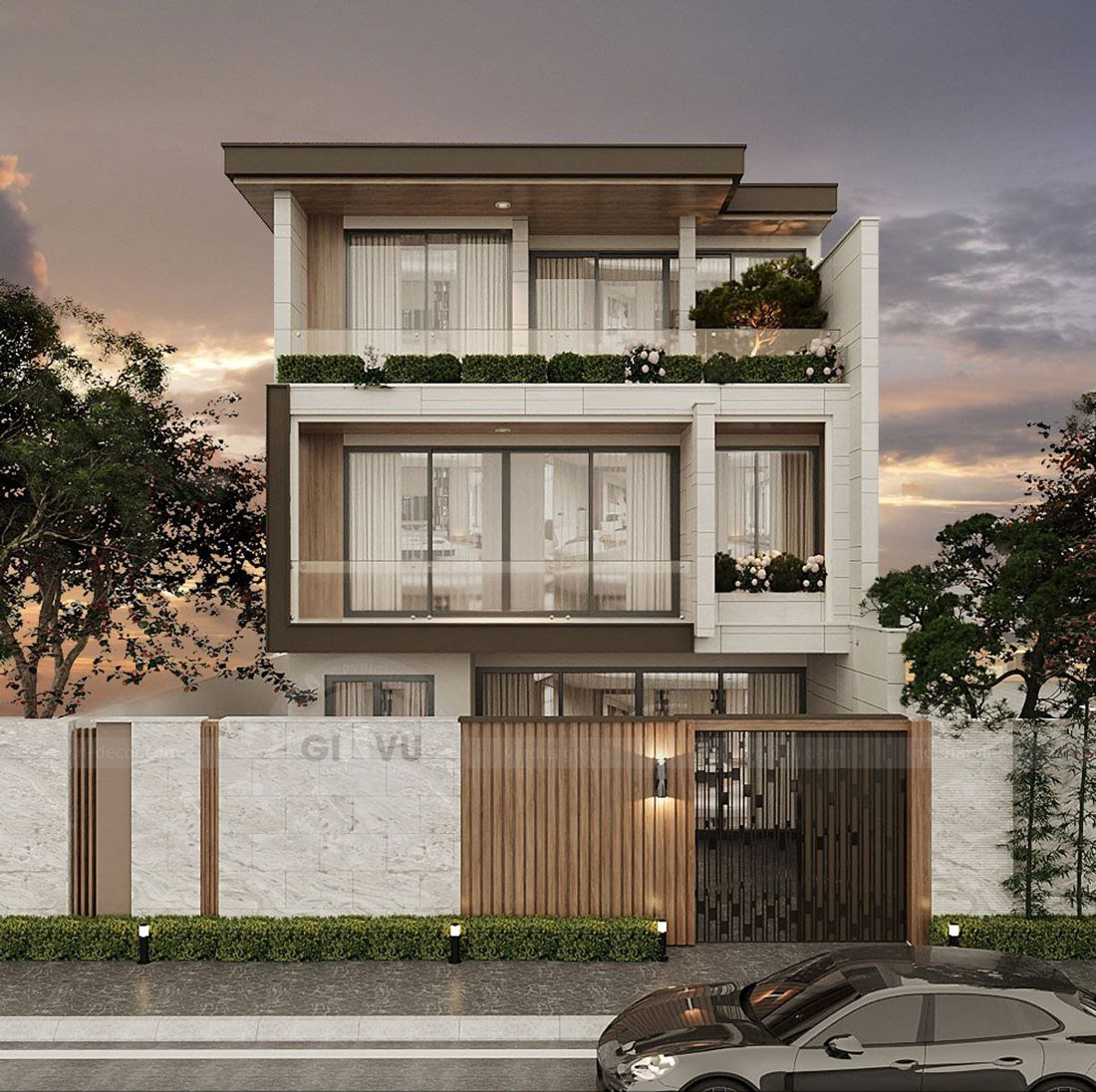 thiết kế biệt thự tại Thái Bình 250m2 nhà anh Quân 1