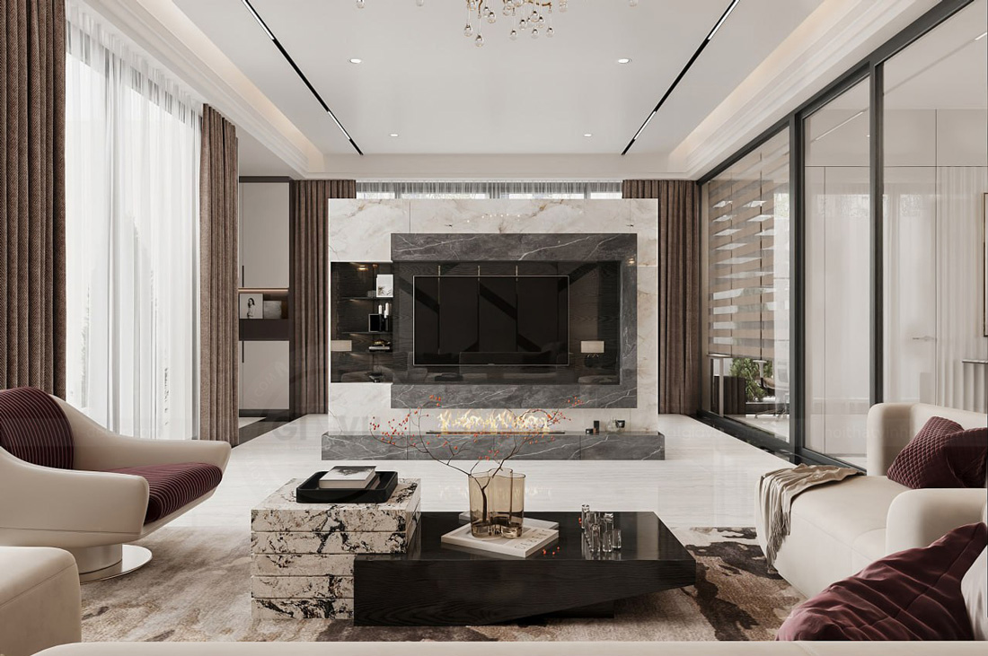 thiết kế biệt thự tại Thái Bình 250m2 nhà anh Quân 10