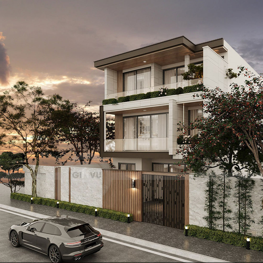 thiết kế biệt thự tại Thái Bình 250m2 nhà anh Quân 2