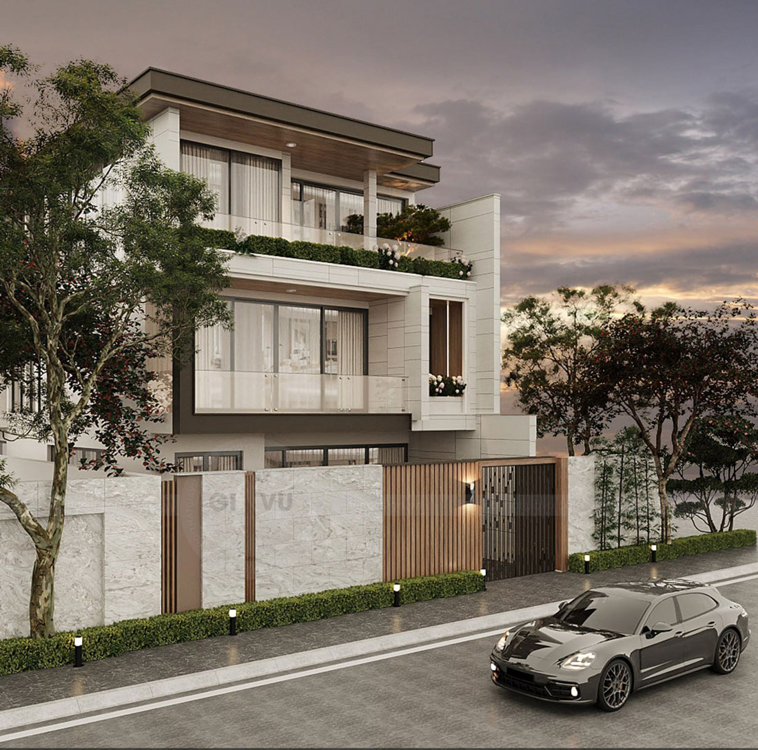 thiết kế biệt thự tại Thái Bình 250m2 nhà anh Quân 3