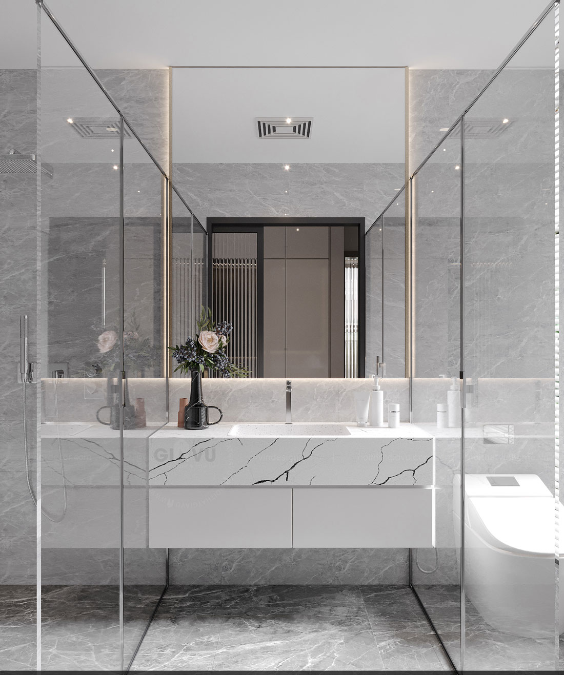 thiết kế biệt thự tại Thái Bình 250m2 nhà anh Quân 35