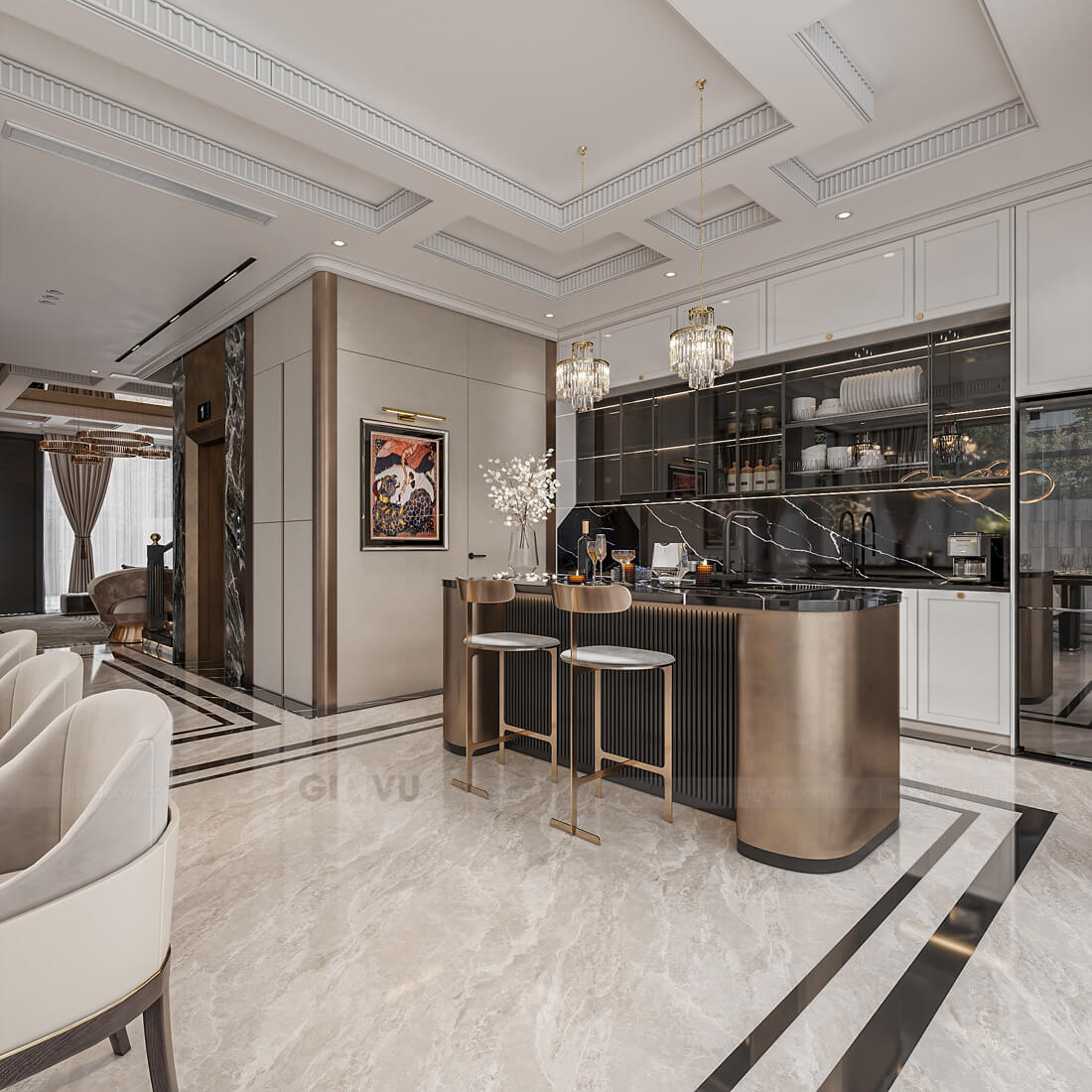 thiết kế nội thất biệt thự An Vượng Villa nhà anh Cầu 17