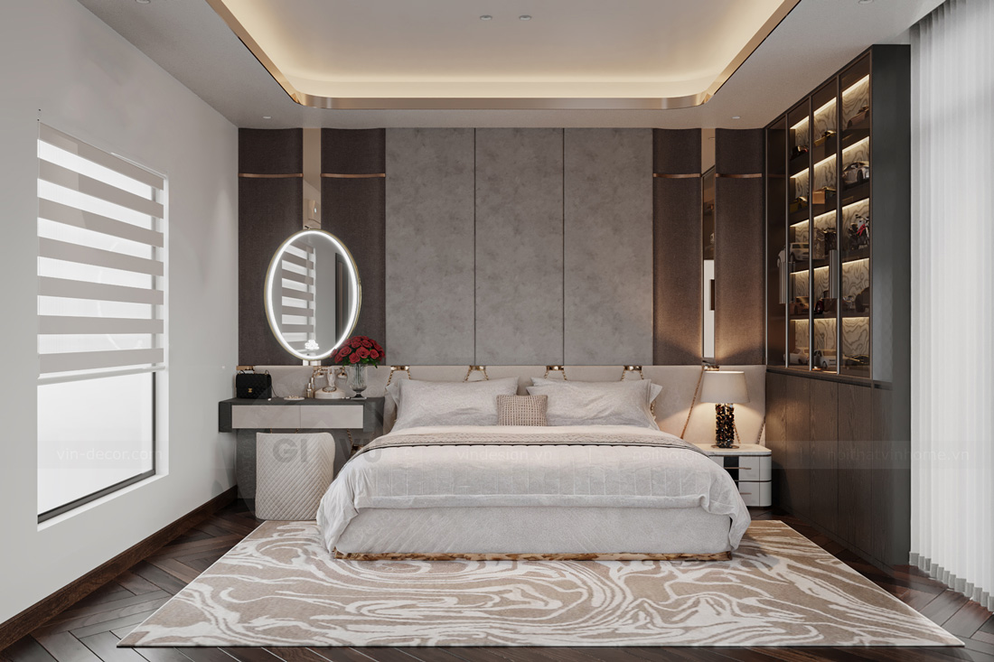 thiết kế biệt thự tại Vĩnh Phúc 3 tầng 400m2 anh Tùng 17