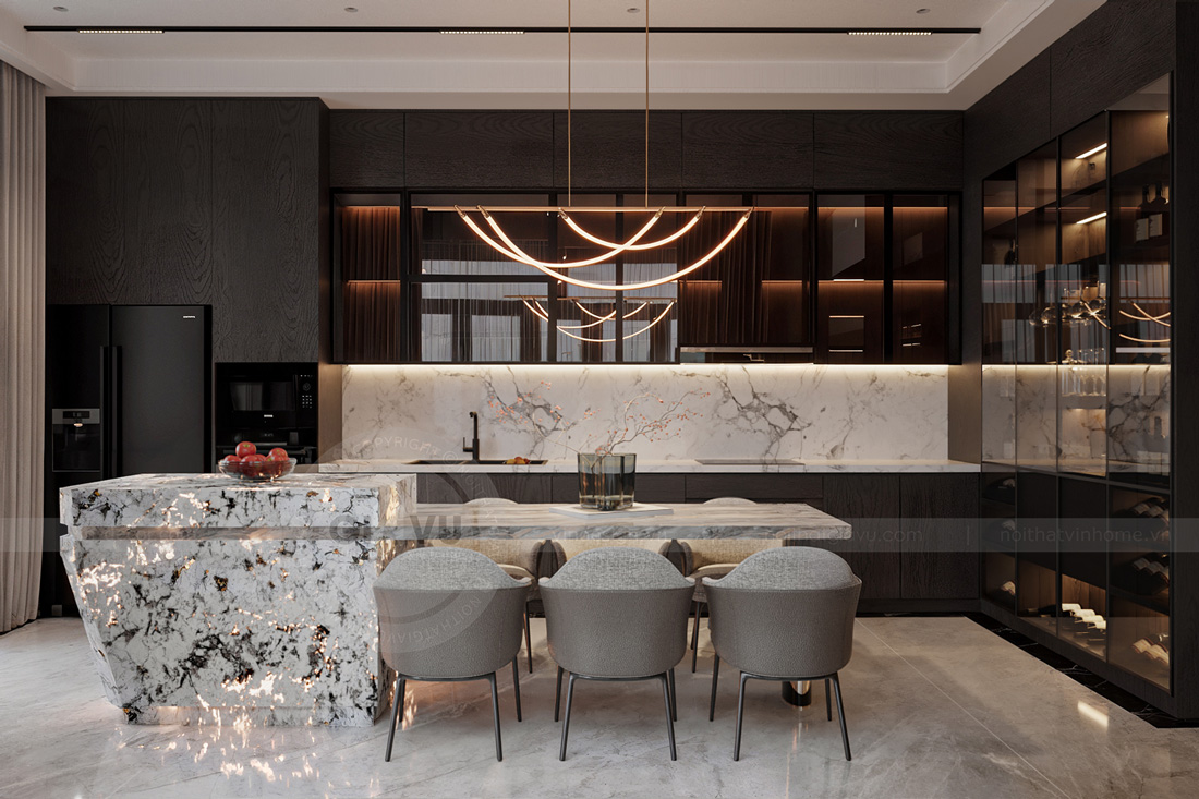 thiết kế biệt thự tại Vĩnh Phúc 3 tầng 400m2 anh Tùng 9