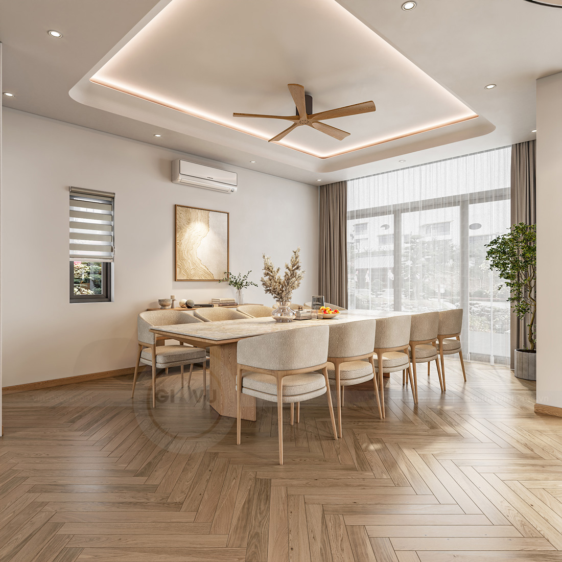 thiết kế nội thất biệt thự Legacy Hill 350m2 nhà anh Tùng 14