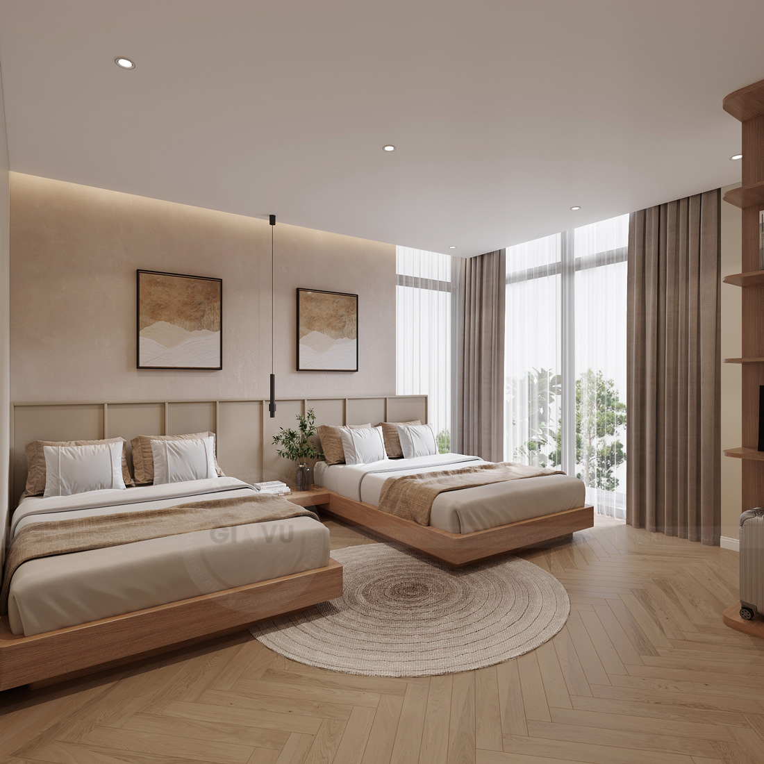 thiết kế nội thất biệt thự Legacy Hill 350m2 nhà anh Tùng 24