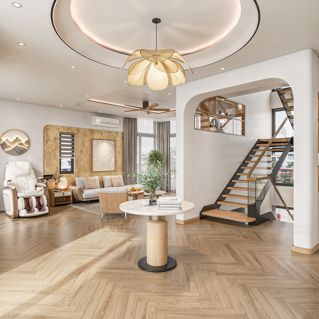 thiết kế nội thất biệt thự Legacy Hill 350m2 nhà anh Tùng 6