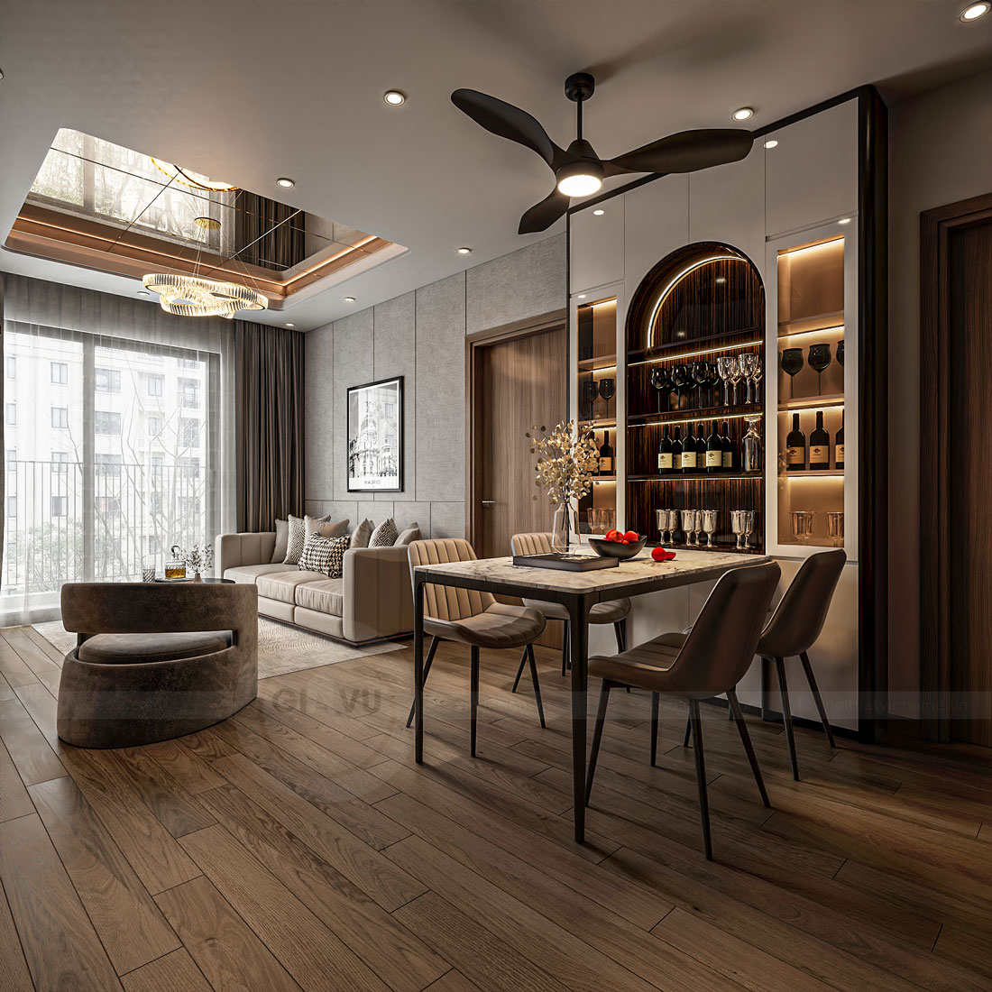 Thiết kế thi công chung cư The Canopy Residences căn 65m2 2