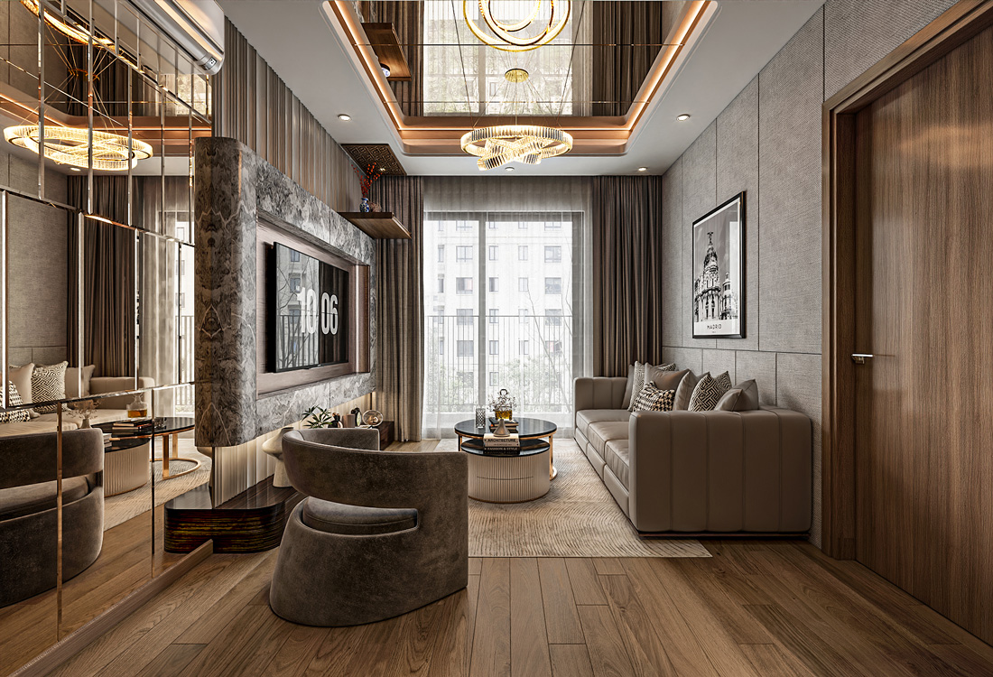 Thiết kế thi công chung cư the canopy residences căn 65m2