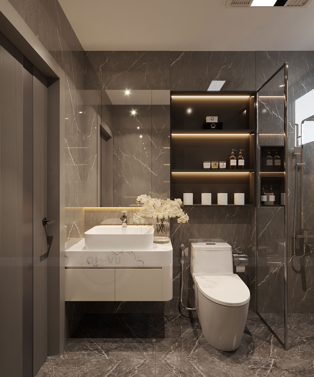 thiết kế nhà phố 5 tầng 100m2 phong cách hiện đại 19