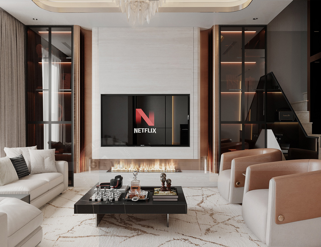 thiết kế thi công biệt thự tứ lập Vinhomes Ocean Park - Anh Kiên 4