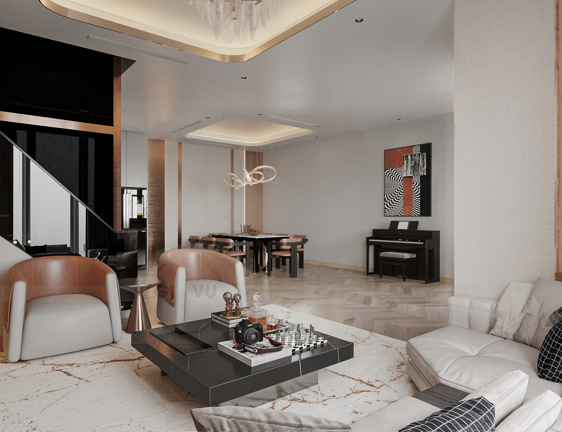 thiết kế thi công biệt thự tứ lập Vinhomes Ocean Park - Anh Kiên 7