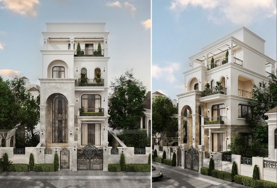 Thiết Kế Biệt Thự 4 Tầng Tân Cổ điển Nhà Chị Lan 150m2