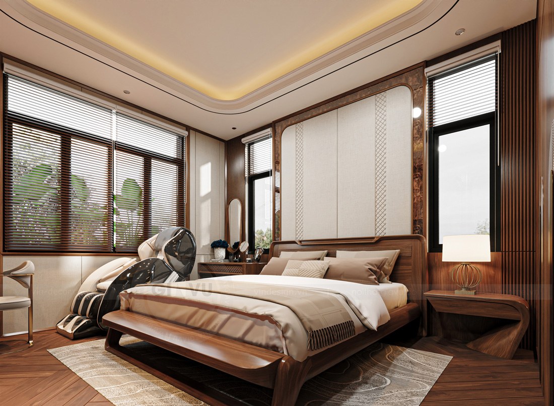 thiết kế nội thất biệt thự nhà vườn gỗ óc chó anh Hoàng 13 thiết kế nội thất biệt thự nhà vườn gỗ óc chó anh Hoàng 13