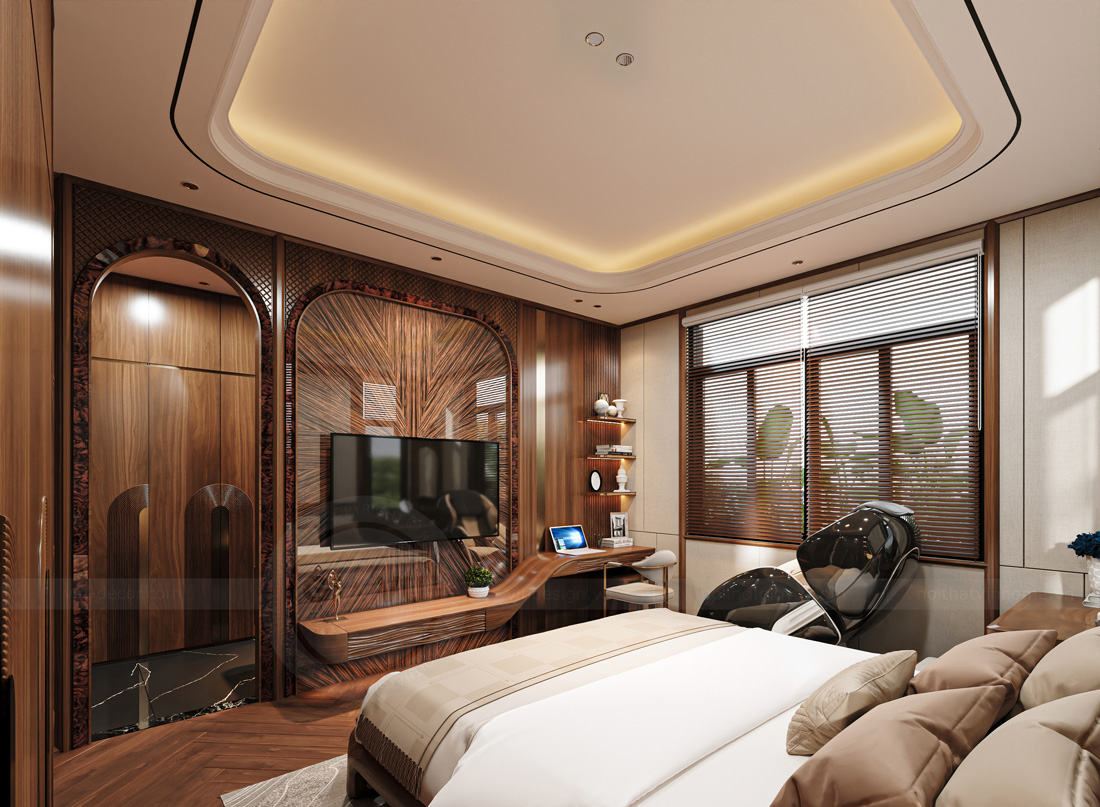 thiết kế nội thất biệt thự nhà vườn gỗ óc chó anh Hoàng 14 thiết kế nội thất biệt thự nhà vườn gỗ óc chó anh Hoàng 14