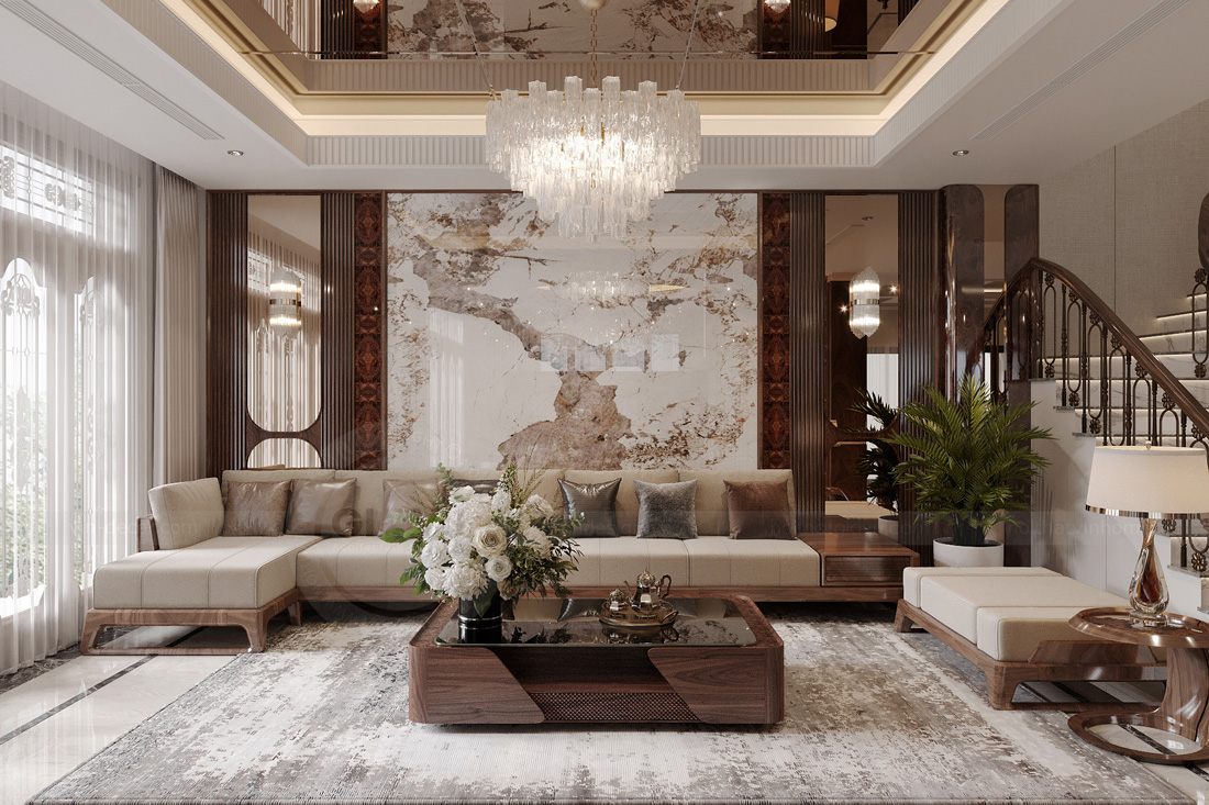 thiết kế nội thất biệt thự tại Hải Phòng nhà anh Khang 1