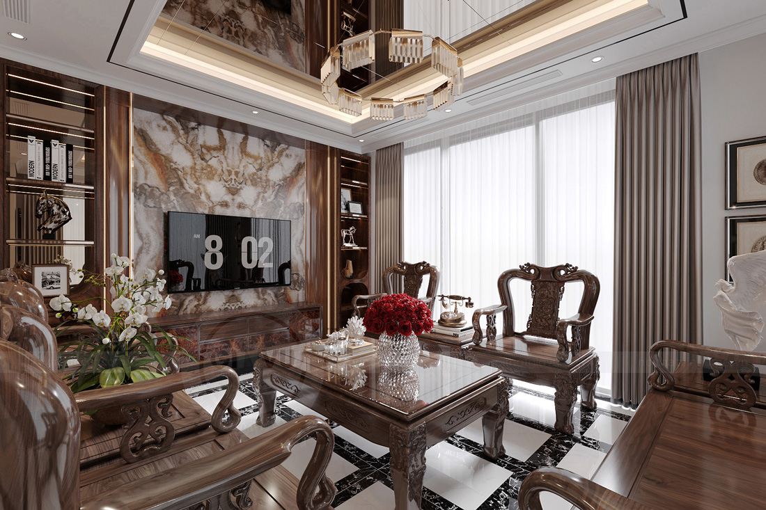 thiết kế thi công biệt thự phố có hầm nhà anh Trung 12