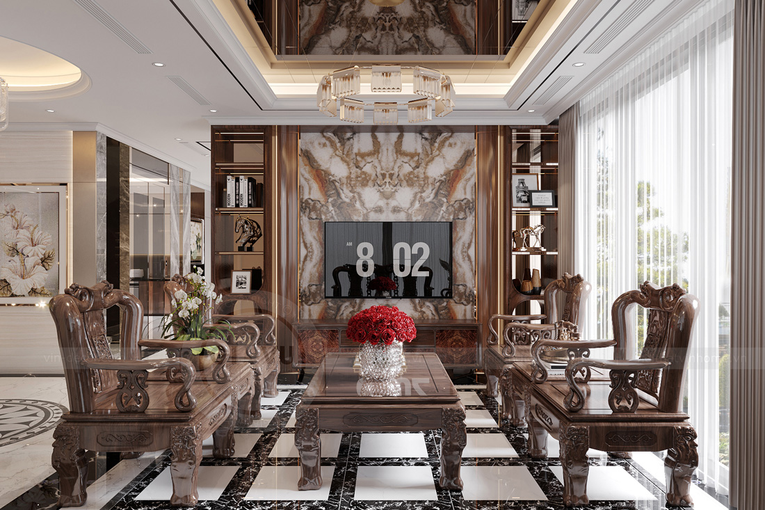 thiết kế thi công biệt thự phố có hầm nhà anh Trung 13