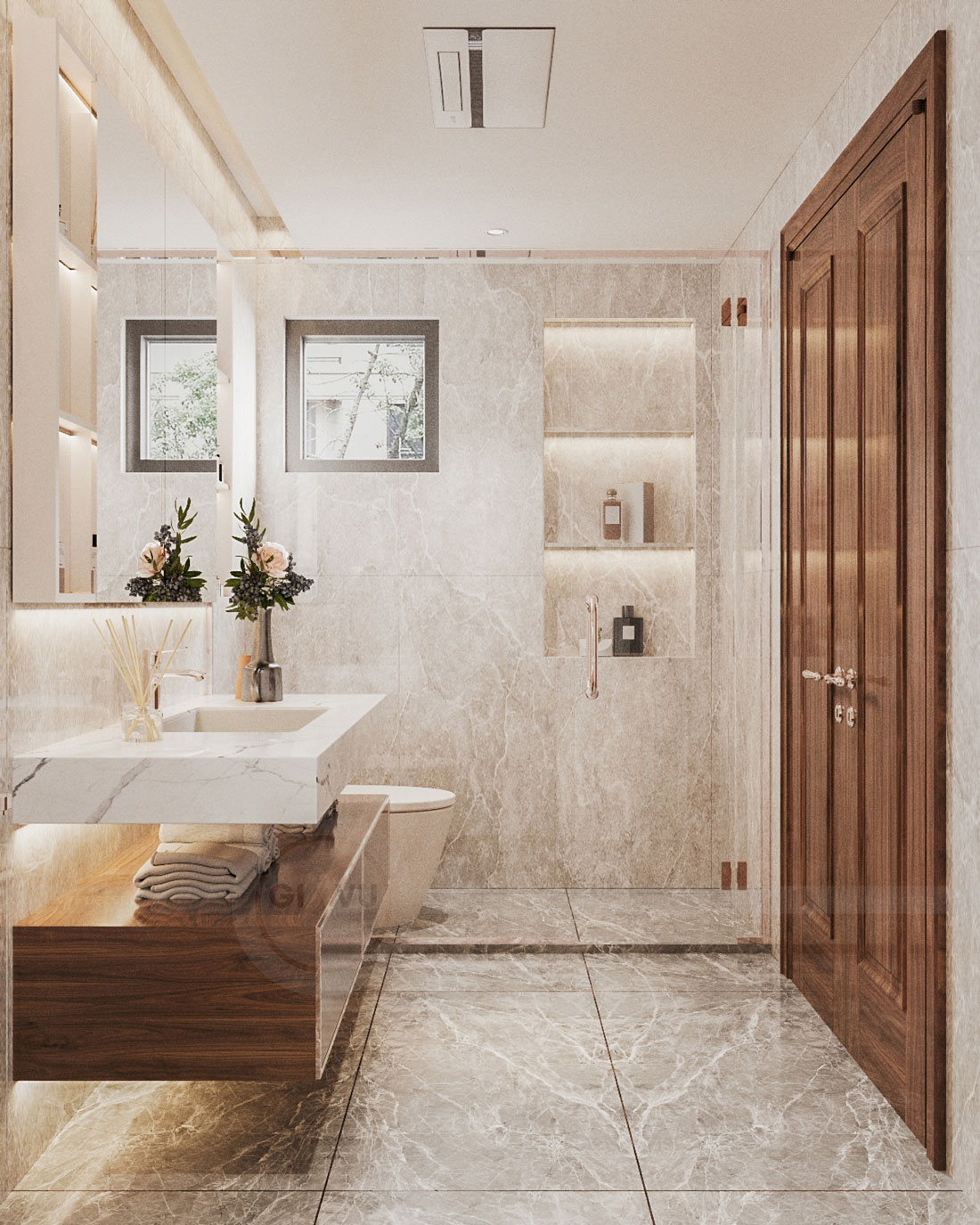 thiết kế thi công biệt thự phố có hầm nhà anh Trung 31