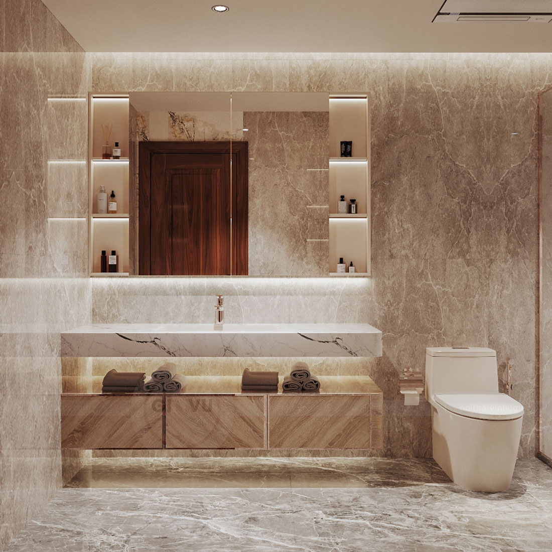 thiết kế thi công biệt thự phố có hầm nhà anh Trung 36