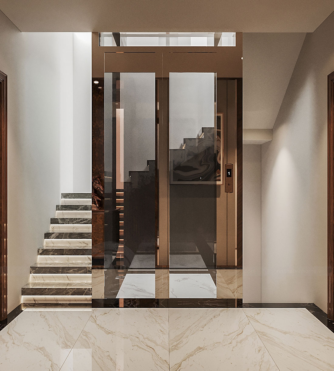 thiết kế thi công biệt thự phố có hầm nhà anh Trung 38