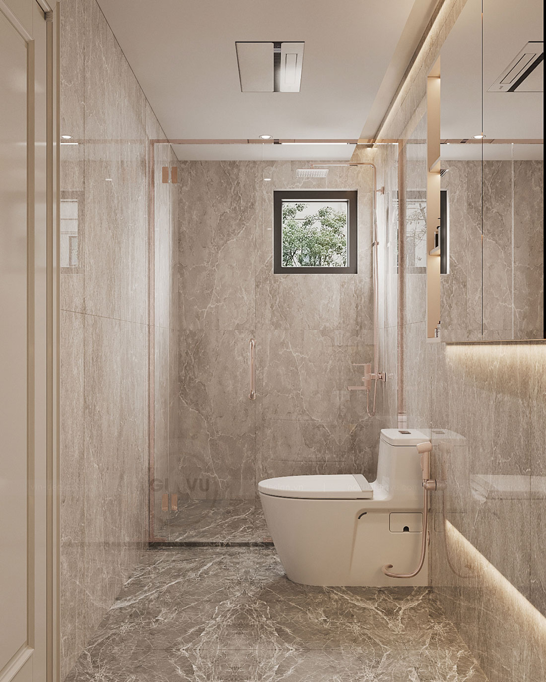 thiết kế thi công biệt thự phố có hầm nhà anh Trung 46