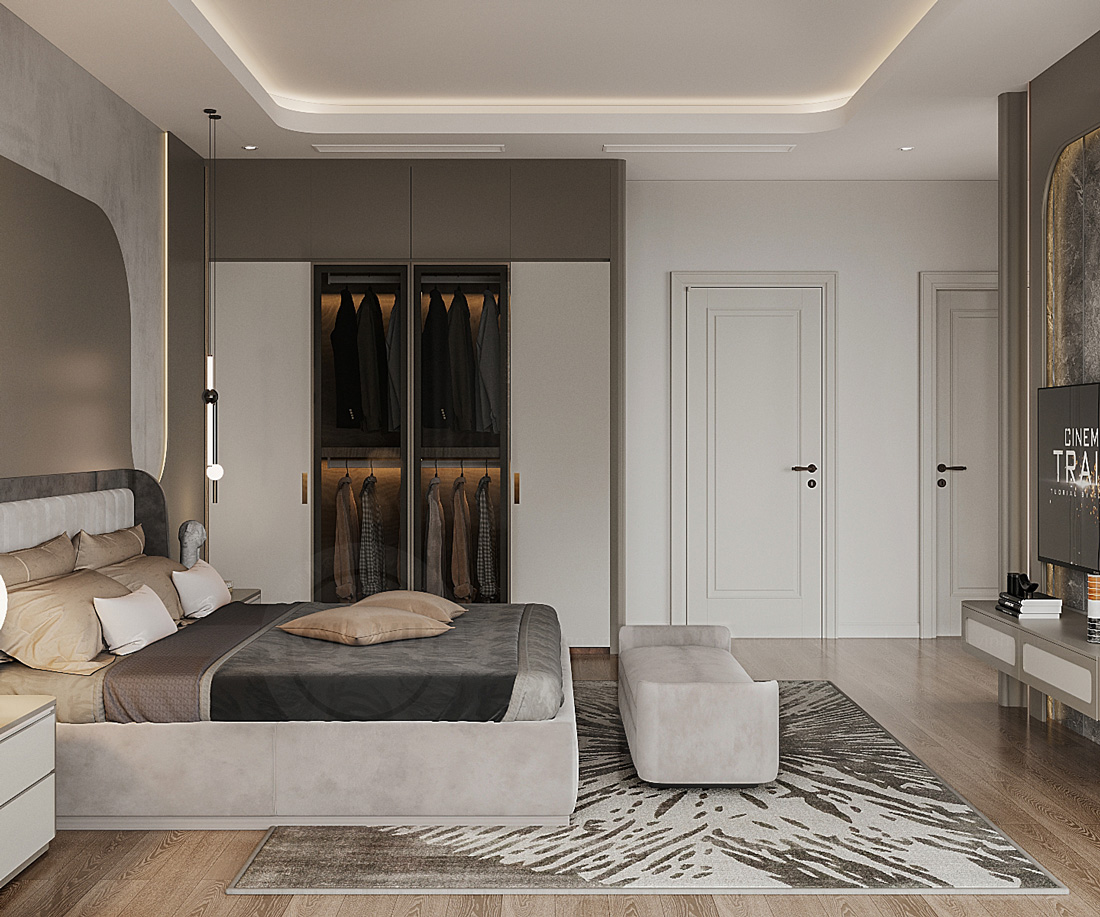 thiết kế thi công biệt thự phố có hầm nhà anh Trung 50