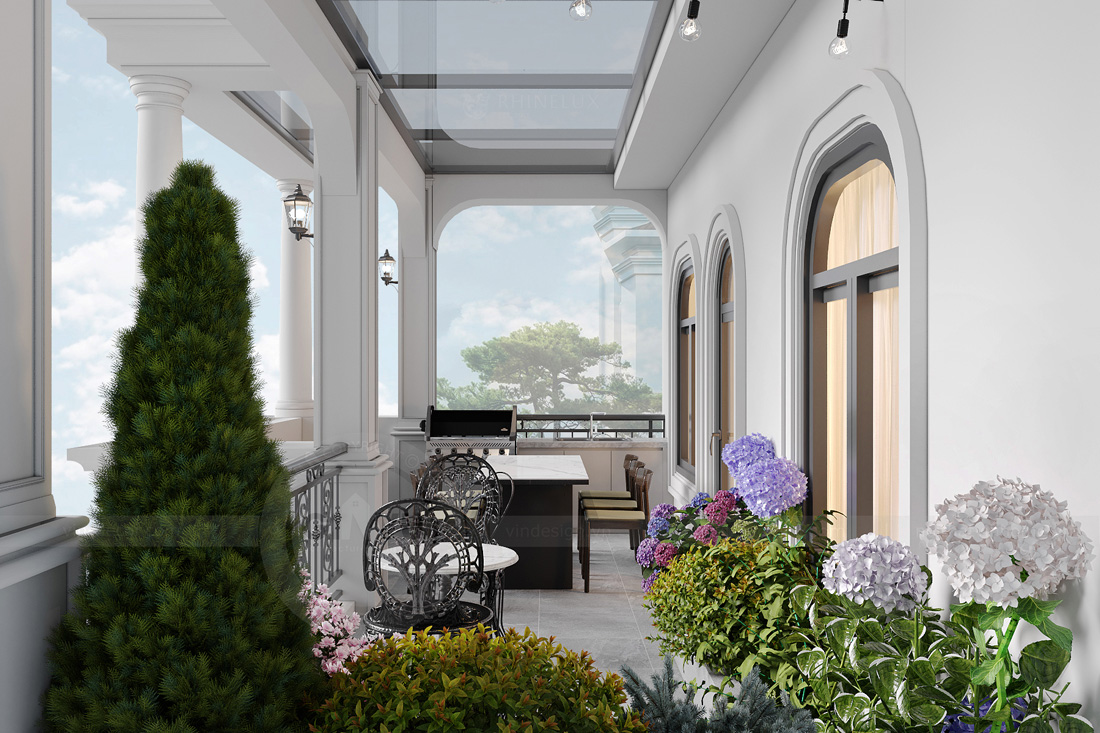 thiết kế thi công biệt thự phố có hầm nhà anh Trung 59