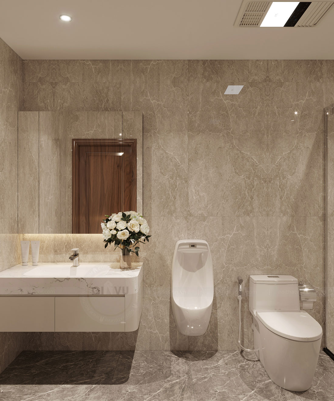 thiết kế thi công biệt thự phố có hầm nhà anh Trung 62