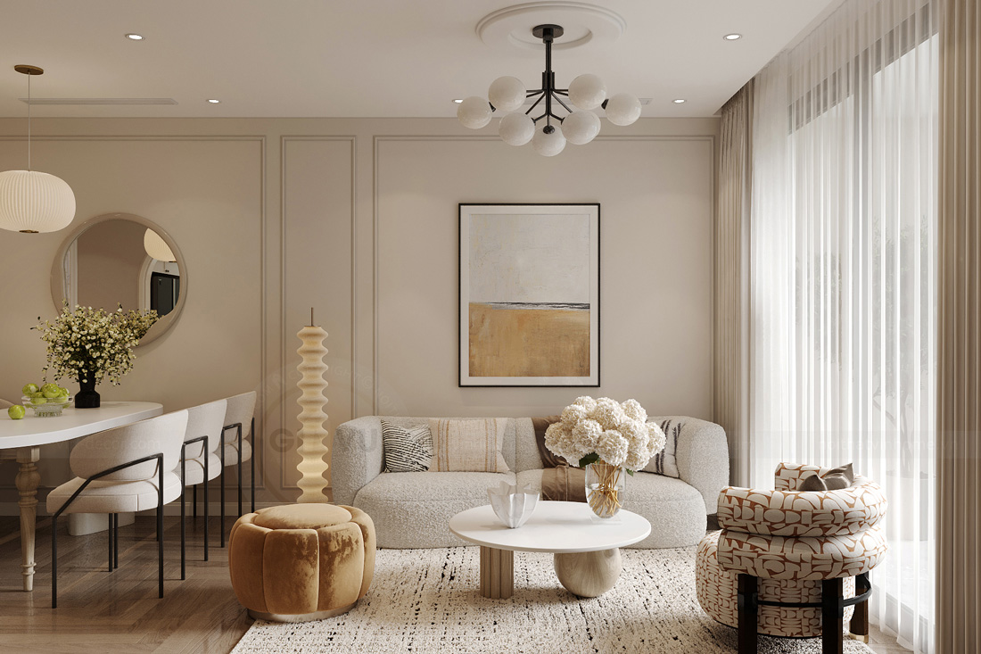 thiết kế nội thất chung cư D' el dorado 70m2 2