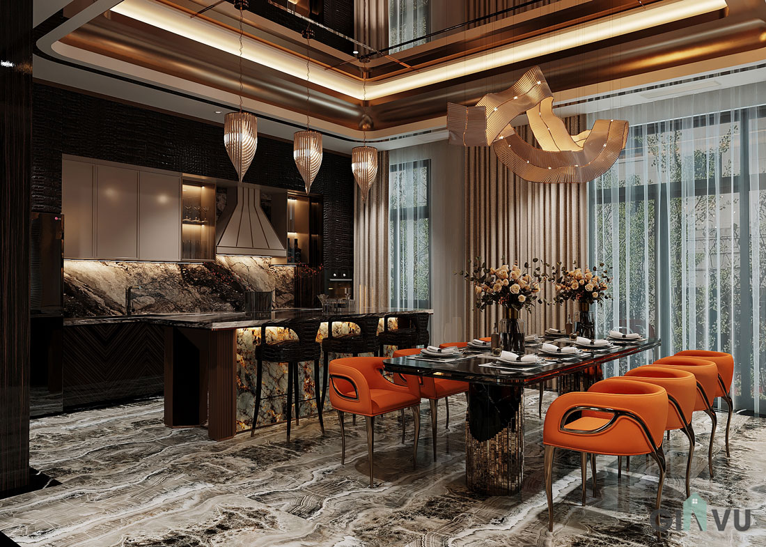 thiết kế thi công biệt thự Vinhomes Vũ Yên căn song lập 12