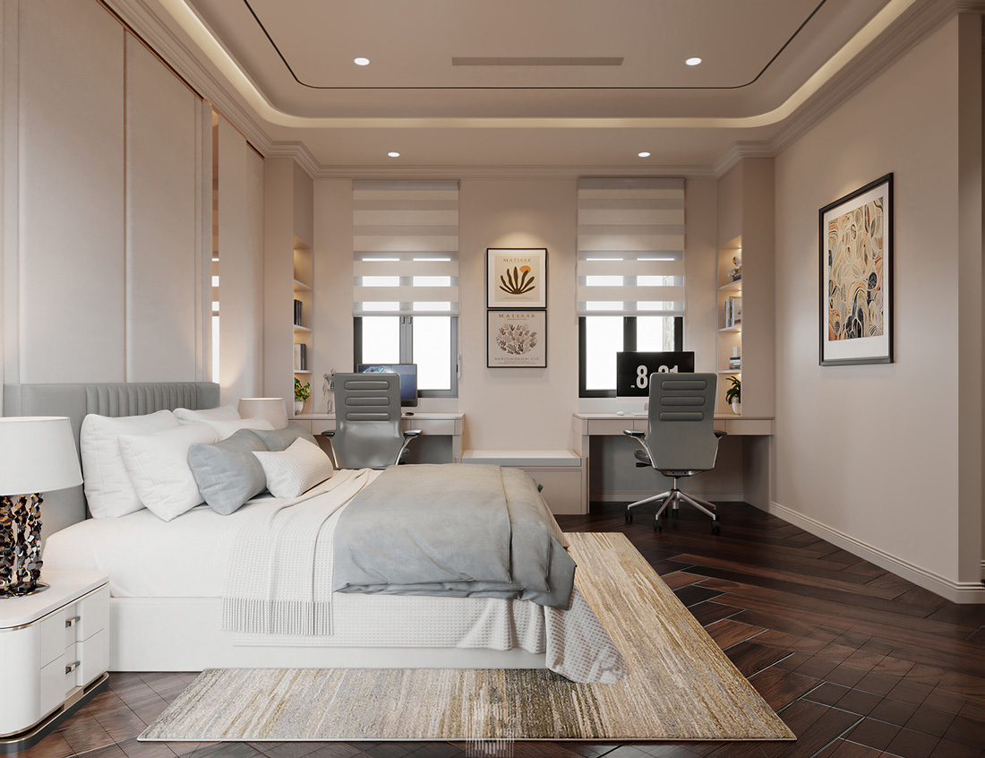 thiết kế hoàn thiện biệt thự An Vượng Villa song lập 150m2 27