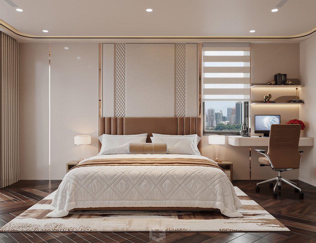 thiết kế hoàn thiện biệt thự An Vượng Villa song lập 150m2 44