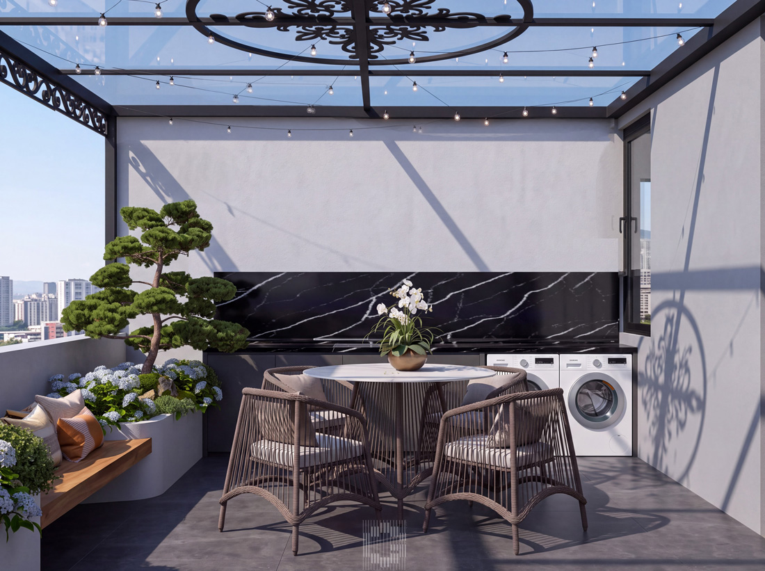 thiết kế hoàn thiện biệt thự An Vượng Villa song lập 150m2 58